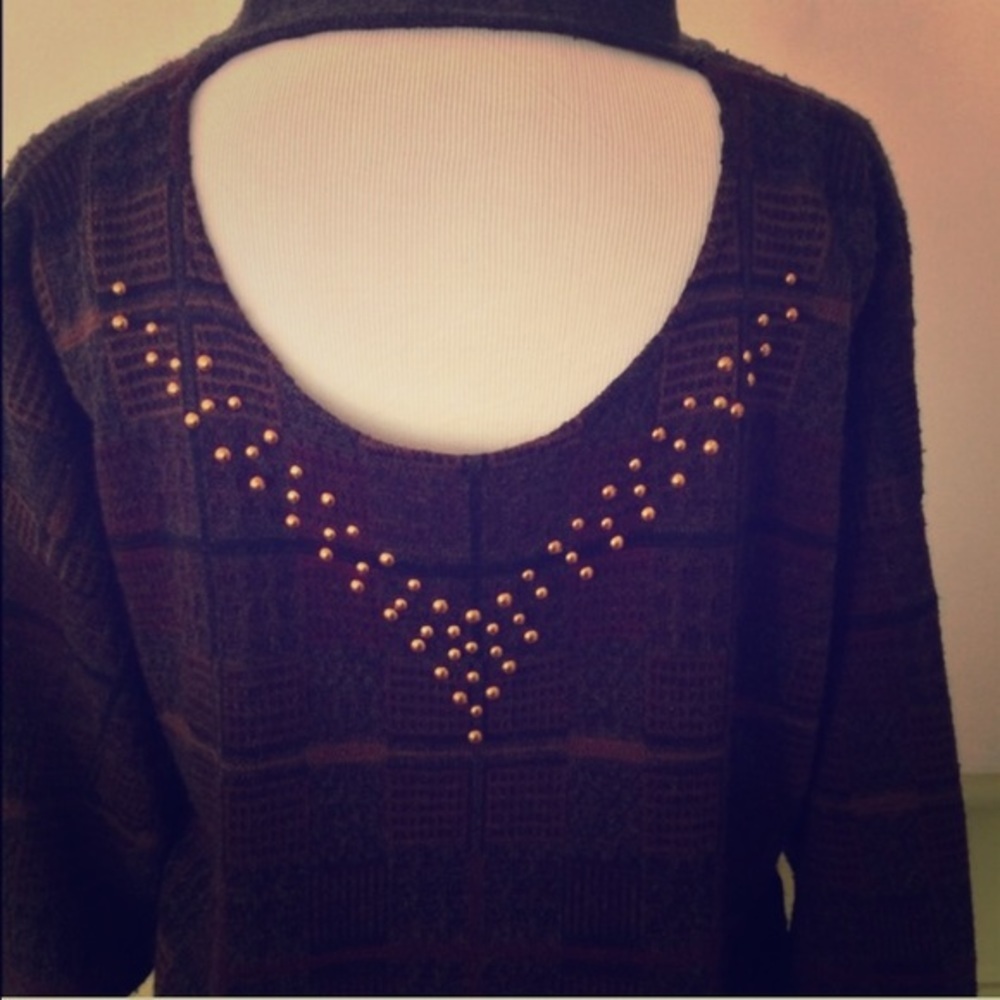 LF Vintage Cardigan - Studded Back Cut Out, Sz M